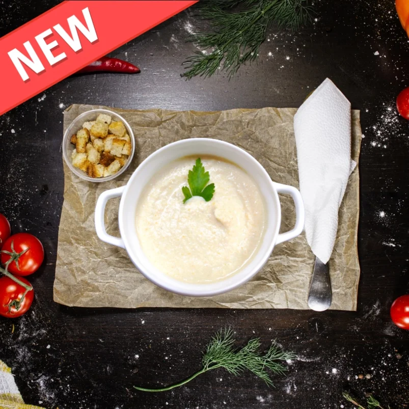 Крем-суп овощной с курицей